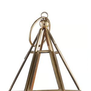Customized Hot Selling Metal <b>Tea</b> <b>Light</b> Hanging Lanterns Candle Holder Gold with Designer Glass for Ramadan Eid Decorations - Product Image 3