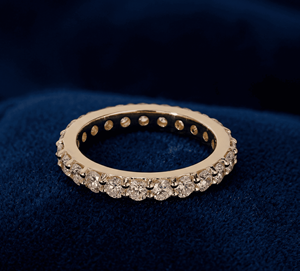 Anillo de Eternidad Clásico con Diamante Cultivado en Laboratorio, Anillo de Oro de 14K, 1.43CT, Corte Brillante Redondo, Anillo de Boda - Product Image 1