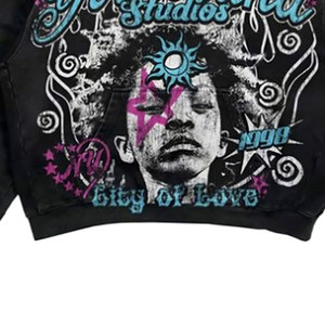 OEM ODM personalizado hombres Rhinestone sudaderas con capucha DTG DTF sublimación sudadera Streetwear pulóver ropa Casual - Product Image 5