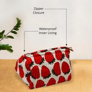 ชุด3ชิ้นผ้าฝ้ายสีขาวกล่องใส่เครื่องสำอางแนววินเทจเป็นมิตรกับสิ่งแวดล้อม - Product Image 4