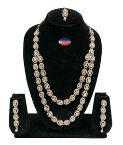 Juego de collar de diamantes americanos multicapa brillante Ideal para fiestas de recepción y ocasiones familiares - Product Image 2