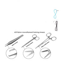 Kit d'entraînement à la suture pour étudiants en médecine vétérinaire, instruments chirurgicaux manuels en acier inoxydable de classe II, maille durable, suture de qualité supérieure