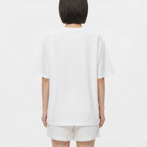 Hot Sale <b>Women's</b> Loose Fit <b>White</b> Cotton Crew Neck T-<b>Shirt</b> Minimalist Style <b>Short</b> <b>Sleeve</b> Breathable Spring Summer Basic Top - Product Image 2