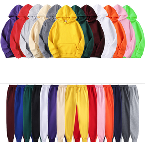 Ensemble pantalon de survêtement et sweat à capuche avec broderie en chenille personnalisée sérigraphiée Pullover Baggy Sweats à capuche vierges pour impression - Product Image 4