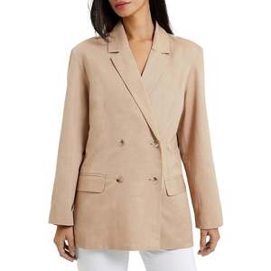 Giacca da Donna French Connection Alania Beige Taglia 0, Completo da Ufficio con Decorazione Ricamata a Bottoni e Motivo Stampato - Product Image 1