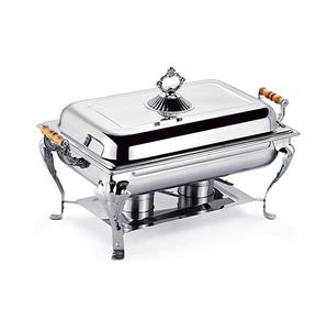 Réchaud en acier inoxydable pour fêtes avec support de couvercle et fente de cuillère de service assortis conçus pour les présentoirs de buffet - Product Image 5