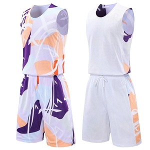 Ensembles d'uniformes de basket-ball pour hommes maillots de basket-ball universitaires costumes chemise + short maillot de basket-ball professionnel respirant - Product Image 4