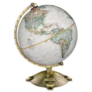 Designer Metal <b>Globes</b> Round Shape <b>Rotating</b> Design Handcrafted Tabletop Desktop Decor for Office and School Educational Supplies - Product Image 2