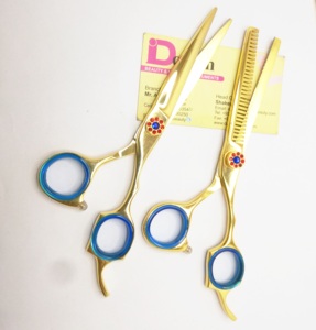 Kit de ciseaux de coiffure à usage professionnel tondeuse à cheveux ciseaux de coupe amincissants ensemble de ciseaux à cheveux plaqué or cisailles à cheveux - Product Image 2