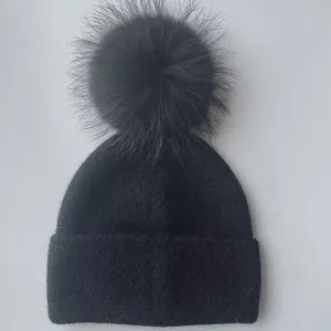 หมวกบีนนี่ถักหรูหราอบอุ่นสัมผัสนุ่มผ้าสวมใส่สบายเหมาะสำหรับฤดูหนาว - Product Image 4