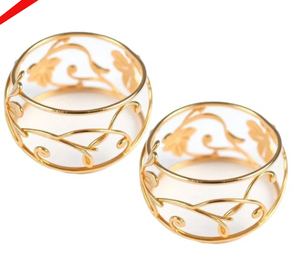 Servilletero de Metal con diseño de hoja con acabado dorado de alta calidad 2025 para Hotel y restaurante - Product Image 5