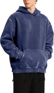 Sweat à capuche vintage délavé à l'acide pour homme Sweat à capuche en coton surdimensionné Marque privée - Product Image 3
