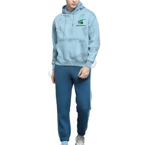 Survêtements à capuche en polyester/coton avec logo personnalisé, vente en gros, hommes, haute qualité, hiver, fitness, jogging, ensemble deux pièces, course à pied - Product Image 1