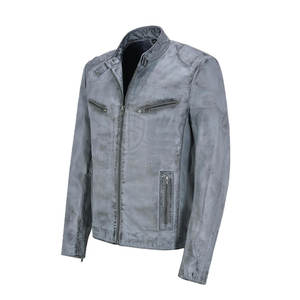 Chaqueta de Cuero de Oveja de Color Sólido para Hombre, Diseño Personalizado, Impermeable, Ecológica, Estilo Urbano - Product Image 3