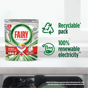 Pastillas para Lavavajillas Fairy Platinum Todo en Uno, Limón, 21 Pastillas - Product Image 1