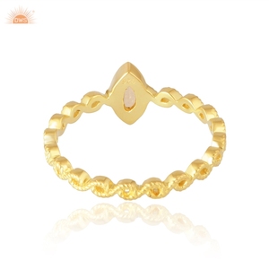 Anillo de Citrino Natural con Oro Sólido, Anillo de Bodas Hecho a Mano para Mujer, Fabricante de Joyería Artesanal - Product Image 4