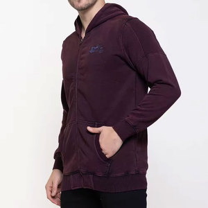 2024 sweat à capuche lavé à l'acide de haute qualité 100% coton Vintage High Street Style solide motif polaire matériel pour l'hiver multi couleurs - Product Image 2