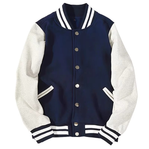 New Custom Men's Baseball Varsity Jacket Canvas Stand Collar Front Logo Breathable <b>Winter</b> <b>Quilted</b> Loose Fit - Product Image 2