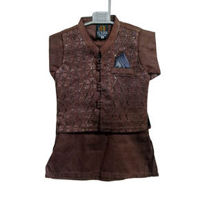 Conjunto de Kurta y Pijama Tradicional Étnico para Niños, 100% Algodón, de Alta Calidad, Secado Rápido, Diseño de Diseñador, para Fiestas - Product Image 1