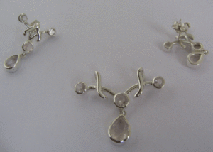 Conjunto de Joyería Fina de Plata de Ley 925 Shah Gems para Mujer, con Cristal de Cuarzo Rosa Natural y Perla, para Fiestas y Eventos Nupciales - Product Image 1