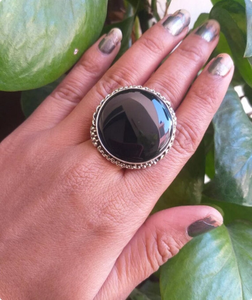 925 Sterling Silver Women's <b>Ring</b> <b>Black</b> <b>Onyx</b> Gemstone Handmade Crystal Bezel Setting Classic Daily Wear Wedding Engagement Gift - Product Image 4