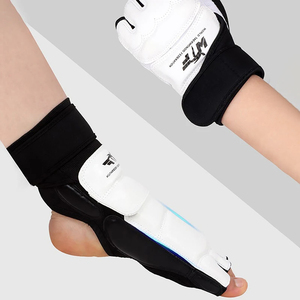 Protecteur de jambe en cuir unisexe de haute qualité équipement de protection de pied pour karaté coup de pied boxe Taekwondo vente en gros pour hommes et femmes - Product Image 5