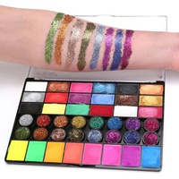 42 warna Matte Glitter UV Neon Tubuh Makeup palet tahan air berbasis air lukisan wajah Kit untuk anak-anak pesta Halloween
