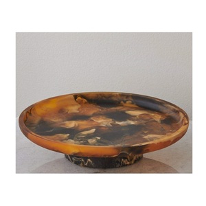 ชามเสิร์ฟเรซินทำด้วยมือดีไซน์ศิลปะมันวาวสไตล์หรูหราเหมาะสำหรับสลัดผลไม้ของว่างหรือตกแต่งโต๊ะ - Product Image 2