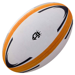 Ballons de rugby professionnels de qualité supérieure, tailles personnalisées, couleur unie, cousus à la machine, durables, en caoutchouc et cuir, pour clubs. - Product Image 1