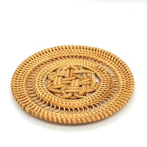 Posavasos de mimbre tejidos a mano, posavasos de mimbre ovalado de lino de yute, posavasos para mesa de comedor, posavasos resistentes al calor - Product Image 4