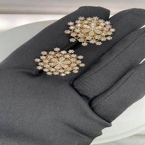 Boucles d'oreilles en diamant véritable en or jaune 14Kt à forte demande 3.50Ctw Diamants de pureté I J pour l'exportation - Product Image 2