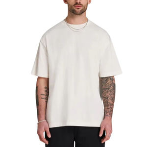 Expédition rapide T-shirt uni respirant Propre conception Logo de marque personnalisé Épaule tombante T-shirts pour hommes - Product Image 1