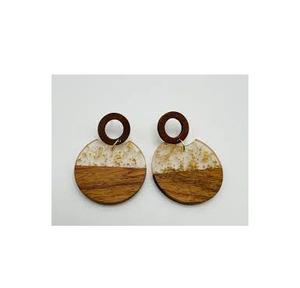 เครื่องประดับแฟชั่นแบบโบราณต่างหูทำมือสำหรับงานแต่งงานงานปาร์ตี้ออกแบบตามสั่งมีให้เลือกแบบหรูหราผู้ผลิตต่างหูเรซินไม้ - Product Image 3