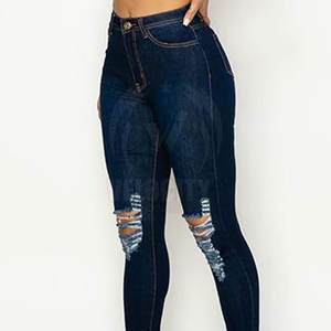 <b>Women's</b> Summer Breathable Casual <b>Jeans</b> Pants Wholesale Custom Made Flat Front Design Low MOQ Cotton Fabric - Product Image 2