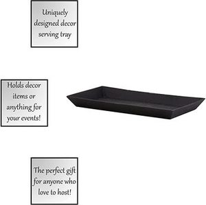 Bandeja para servir comida hecha a mano de primera calidad en metal galvanizado negro con diseño elegante perfecto para desayuno y utensilios de cocina - Product Image 6
