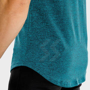 เสื้อยืดออกกำลังกายสำหรับผู้ชายแบบแห้งเร็วเสื้อยืดผ้าฝ้าย100% ต่ำพิมพ์ลายทรงหลวม - Product Image 6