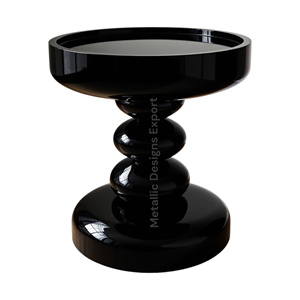 <span class=keywords><strong>Tavolo</strong></span> rotondo in metallo con lacca nera elegante tavolino lucido per case contemporanee - Product Image 1