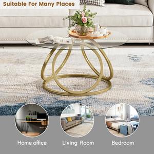 Mesa de Centro Moderna de Lujo en Metal Dorado con Tapa de Espejo y Marco Dorado, Muebles de Sala de Estar, Decoración Elegante para el Hogar - Product Image 5