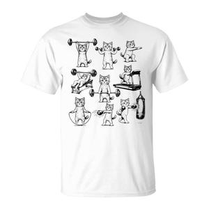 Camiseta Vintage Retro de Gimnasio con Diseño de Gato para Levantamiento de Pesas, Promocional, para Amantes del Ginnasio y los Gatos - Product Image 1