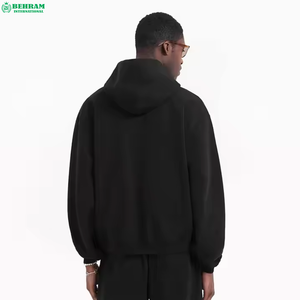 Sweat à capuche unisexe 100 % coton molletonné/éponge française avec fermeture éclair, coupe classique, séchage rapide, respirant, OEM, teint uni, hiver - Product Image 3