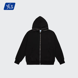 Chasse en plein air en gros hommes doublé polaire épaisse fermeture éclair complète sweats à capuche veste vierge 350Gsm surdimensionné coupe-vent à capuche vestes - Product Image 2