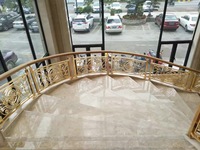 Luxus vergoldete Balustraden Aluminium Edelstahl Baluster Kunst geländer für Villen Hotels Lobby Projekte