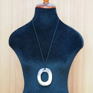 Elegant <b>Natural</b> Buffalo Horn Pendant Necklace Handmade Animal Jewelry with Polished Technique Luxe Home Decor BY HF <b>CRAFTS</b> - Product Image 3