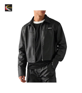 Veste en cuir noir pour hommes Prix de gros bon marché Production en vrac Approvisionnement d'usine - Product Image 1