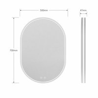 Miroir de salle de bain ovale lumineux avec gradation progressive, anti-buée, LED, personnalisable, OEM, ODM, rétroéclairé, frontlit, fournisseur