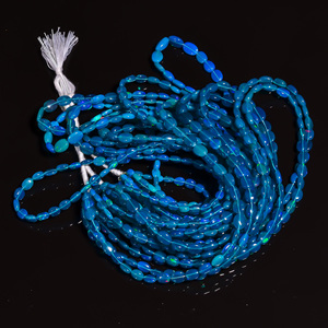 Opal, Ethiopian Blue Opal <b>Beads</b>, Multi-Fire Oval Gemstone <b>Beads</b> Jewelry Making <b>Shell</b> Bone & Coral <b>Beads</b> for Creative Expressions - Product Image 2