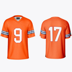 Maillot de football américain à col en V, couleur unie et motif uni, personnalisable avec étiquette privée - Product Image 4