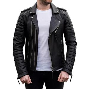 Chaqueta de cuero de cordero genuino negro de moda de alta calidad para hombre/chaquetas de cuero de Pakistán para hombre 2026 - Product Image 1