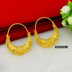 Pendientes chapados en oro de un gramo de moda, diseño bonito en forma de flor, joyería de latón elegante para fiestas, diseño en línea - Product Image 2
