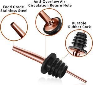 จุกเทเหล้าพร้อมฝาปิดกันฝุ่นขวดสแตนเลสสำหรับเครื่องดื่มแอลกอฮอล์น้ำมันมะกอกบาร์อุปกรณ์เสริมของบาร์เทนเดอร์ - Product Image 2